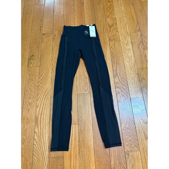 New CALLA Black High Waist Leggings size XS Mesh Panel Athletic Yoga Pants - Picture 6 of 14